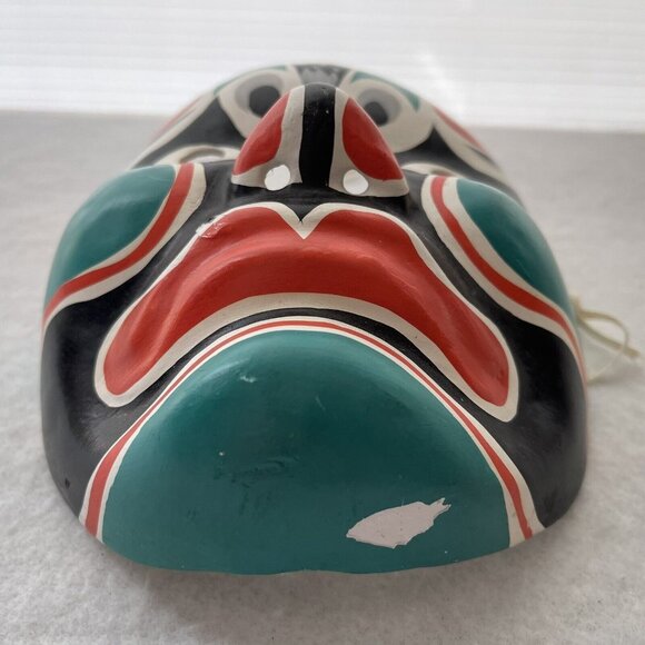 Masquerade Paper Mache Mask Hand Painted Peking Beijing Opera Green Red Chinese - Picture 9 of 14